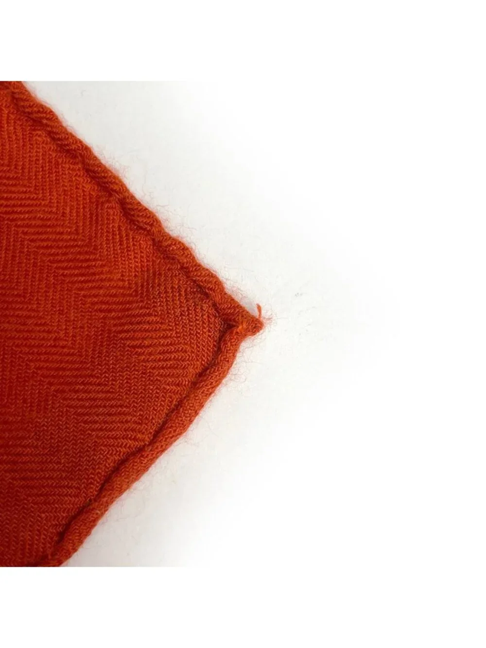 Hermes Carre 140 Bolduc AU Check Scarf Cashmere Silk Orange Multicolor